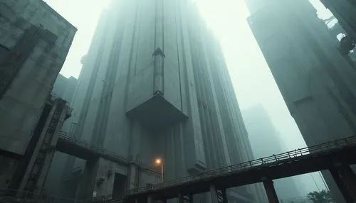 precipitator,industrial ruin,industrial landscape,cryengine,silos,arcology,dishonored,silo,eidos,refinery,levski,dystopian,dense fog,steel tower,halflife,industrial,monolithic,undercity,industrial hall,kurilsk,Photography,General,Realistic