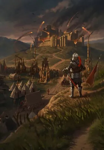 game illustration,townsmen,arenanet,dusk background,novigrad,world digital painting,mercenaria,miramas,rome 2,knight village,fantasy picture,gangplank,cirta,rummelhardt,kvalheim,witcher,redwall,fantasy landscape,game art,valentia