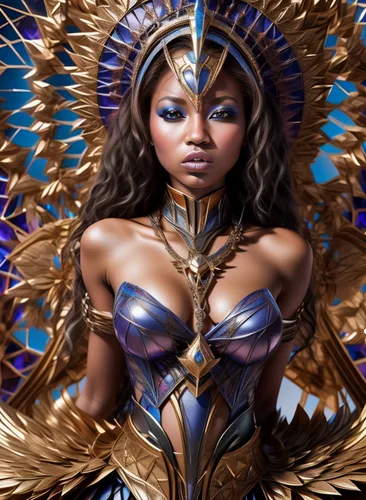 warrior woman,fantasy woman,fantasy art,breastplate,goddess of justice,brazil carnival,cleopatra,female warrior,sorceress,african american woman,priestess,zodiac sign libra,blue enchantress,beautiful african american women,heroic fantasy,queen of the night,archangel,fantasy portrait,fantasy warrior,athena