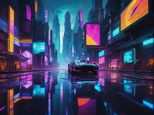 cyberpunk,futuristic landscape,cityscape,3d car wallpaper,colorful city,futuristic,urban,fantasy city,world digital painting,metropolis,shanghai,tokyo city,vapor,neon arrows,80's design,city at night,futuristic car,evening city,dystopian,city,Art,Classical Oil Painting,Classical Oil Painting 07