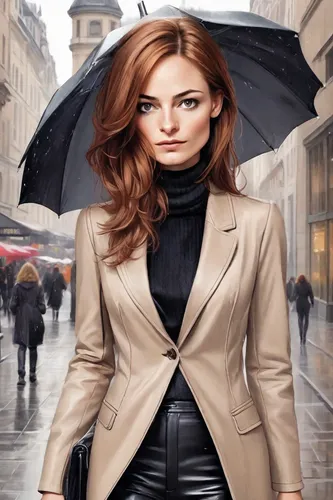 woman in menswear,fashion vector,women fashion,umbrella,photoshop manipulation,man with umbrella,businesswoman,black coat,huge umbrellas,cocktail umbrella,brolly,overhead umbrella,bussiness woman,aerial view umbrella,asian umbrella,business woman,raincoat,women clothes,menswear for women,spy,Digital Art,Line Art