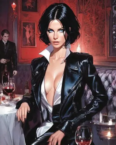 brubaker,selina,zatara,bloodrayne,struzan,zatanna,chaykin,fatale,femme fatale,palmiotti,contessa,diabolik,countess,lilandra,whitmore,vanderhorst,villainess,hildebrandt,vampirella,clue,Digital Art,Comic