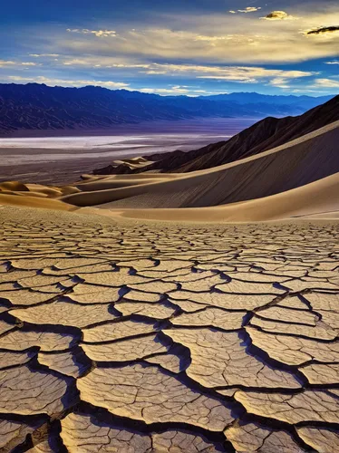 dry lake,death valley,mojave desert,badwater basin,badwater,arid landscape,desertification,desert desert landscape,the gobi desert,desert landscape,arid,the atacama desert,gobi desert,arid land,capture desert,braided river,salt desert,salt flat,death valley np,dryness,Illustration,American Style,American Style 03