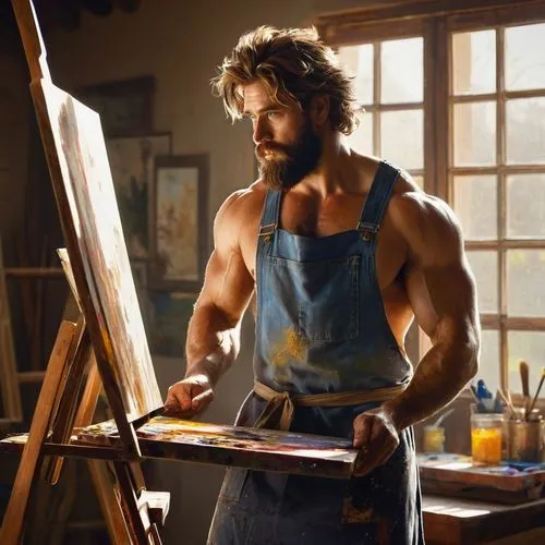 alcide,blacksmith,handyman,italian painter,a carpenter,painter,craftsman,woodworker,hemsworth,carpenter,lumberjax,momoa,jackman,wolverine,fimmel,zohan,pintor,mexican painter,sanderford,hodgins,Illustration,Retro,Retro 09