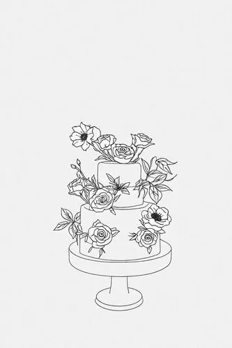 realistic,a drawing of a three layered cake with flowers on it,zoetrope,flower and bird illustration,birdbaths,birdbath,tureen,teacup arrangement,Design Sketch,Design Sketch,Detailed Outline