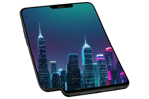 Android phone, free live wallpaper, 3D parallax effect, futuristic cityscape, neon lights, skyscrapers, busy streets, blurred motion, dynamic camera movement, vibrant colors, high-tech atmosphere, nig