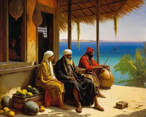 orientalism,three wise men,men sitting,the three wise men,the three magi,nomadic people,pilgrims,vendors,contemporary witnesses,wise men,fruit market,fruit stand,ottoman,bahian cuisine,children studying,conversation,turban,mediterranean cuisine,the conference,the listening,Art,Classical Oil Painting,Classical Oil Painting 42