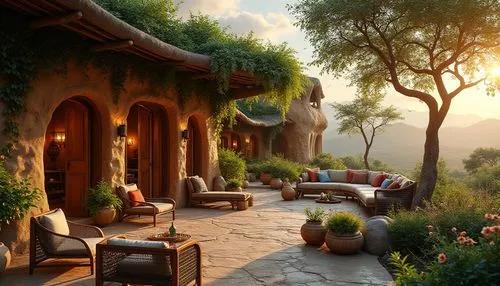 home landscape,beautiful home,summer cottage,landscaped,roof landscape,seclude,terrasse,landscaping,country cottage,front porch,outdoor furniture,outdoor dining,cottage,porch,roof terrace,cottage garden,garden bench,alfresco,patios,secluded,Photography,General,Realistic