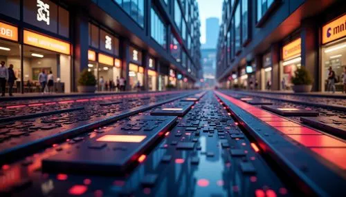 tilt shift,square bokeh,light trail,shinjuku,pedestrianized,shopping street,pedestrian,bokeh,akihabara,bokeh effect,pedestrian lights,3d render,cybercity,cinema 4d,pedestrian zone,background bokeh,sidewalk,ikebukuro,cyberscene,light trails