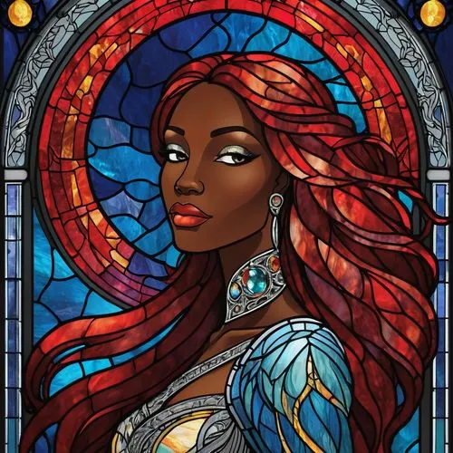 stained glass,niobe,galadriel,binti,stained glass window,allura,adena,monique,fantasy portrait,art nouveau frame,celestina,seregil,teairra,merida,buika,zarina,mera,kunbi,esmeralda,celtic queen,Unique,Paper Cuts,Paper Cuts 08