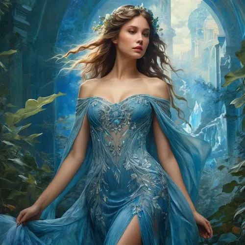 blue enchantress,margaery,margairaz,faerie,fantasy picture,galadriel,Conceptual Art,Fantasy,Fantasy 05