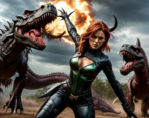 crocodile woman,heroic fantasy,massively multiplayer online role-playing game,firestar,raptor,saurian,fantasy art,fantasy picture,reptiles,fantastic four,action-adventure game,primeval times,draconic,sci fiction illustration,dragon of earth,dinosaruio,digital compositing,amazone,dragon slayer,dinosaurs