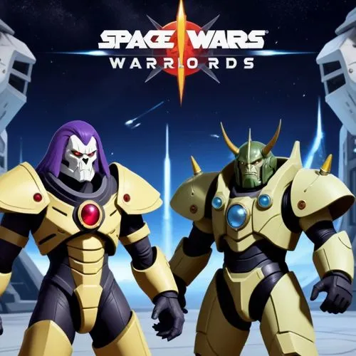 Space warlords,an image of two cartoon characters in space wars,insecticons,spaceguard,quintessons,combaticons,spacewar,impactors