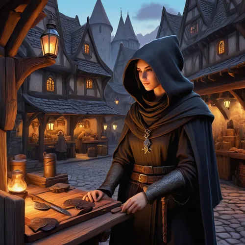 candlemaker,merchant,apothecary,medieval street,medieval market,medieval town,massively multiplayer online role-playing game,hamelin,knight village,shopkeeper,quarterstaff,game illustration,blacksmith,fantasy art,marketplace,fantasy picture,medieval,watchmaker,tinsmith,mage,Conceptual Art,Daily,Daily 15