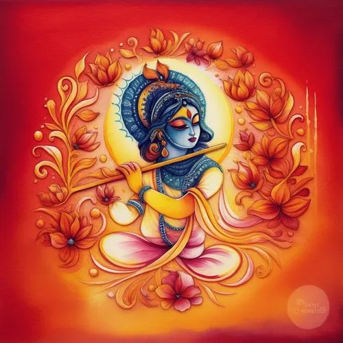 Bright water colour painting ,the hindu god is depicted in a painting,krishna,vishnu,janmastami,krsna,janmashtami,srikrishna,Photography,Documentary Photography,Documentary Photography 26