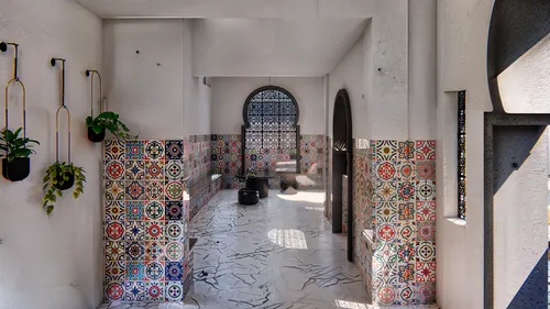 moroccan pattern,entryways,marrakech,inside courtyard,entryway,doorways,riad,marrakesh,hallway space,terrazzo,courtyards,hallway,entranceway,spanish tile,mahdavi,athens art school,entranceways,damascus,foyer,iranian architecture