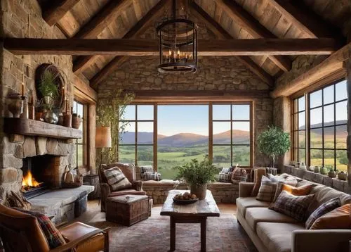 the cabin in the mountains,house in the mountains,sitting room,beautiful home,family room,house in mountains,living room,rustic aesthetic,wooden beams,luxury home interior,cottars,country cottage,rustic,fireplaces,fireplace,livingroom,great room,country estate,home landscape,log home,Photography,Fashion Photography,Fashion Photography 22