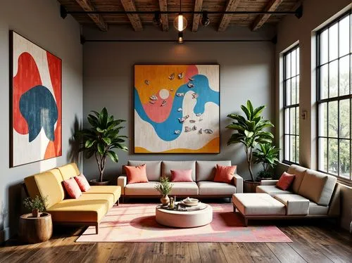 contemporary decor,modern decor,living room,interior decor,apartment lounge,loft,sitting room,mid century modern,livingroom,interior design,modern living room,interior decoration,boho art style,lofts,interior modern design,bohemian art,wall decor,great room,bonus room,wall art