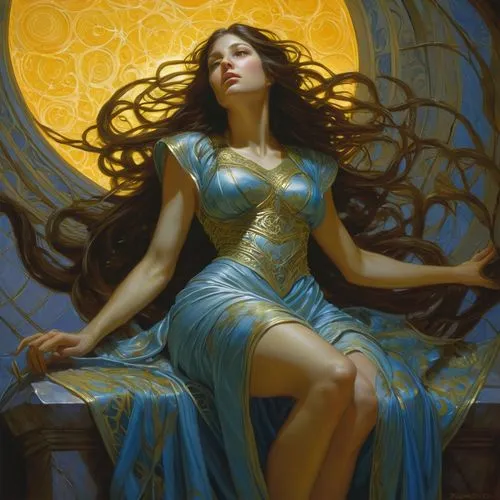 margairaz,fnm,fantasy portrait,margaery,liliana,amphitrite,persephone,baoshun,zodiac sign libra,kahlan,libra,karakas,blue enchantress,seregil,frigga,melusine,oshun,sirena,rapunzel,sigyn,Illustration,Realistic Fantasy,Realistic Fantasy 03