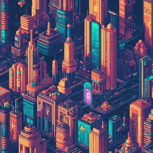 metropolis,colorful city,cityscape,cybercity,microdistrict,skyscrapers,city blocks,skyscraper town,fantasy city,pixel cells,skyscraper,tokyo city,cybertown,cities,refinery,diwali wallpaper,kaleidoscape,megalopolis,cityzen,city cities