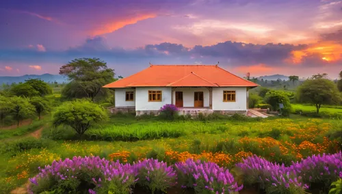 home landscape,purple landscape,country cottage,little house,beautiful home,romania,Photography,General,Natural