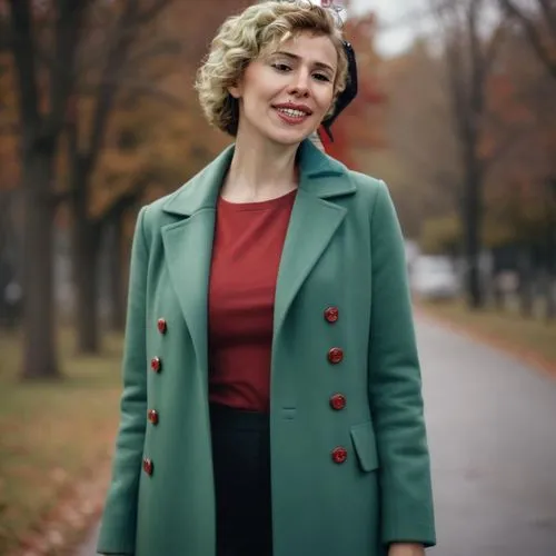 short and petite woman, green coat, short wavy hair,pantsuit,politician,senator,female doctor,woman in menswear,virginia,retro christmas lady,real estate agent,irish soft-coated wheaten terrier,coat,b