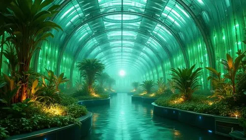 greenhouse,tunnel of plants,dubai garden glow,titanum,aquarium,plant tunnel,underwater oasis,winter garden,futuristic landscape,aquariums,palm house,diamond lagoon,oceanarium,lagoon,greenhouses,royal palms,seaquarium,palm garden,conservatory,biodome,Photography,General,Realistic