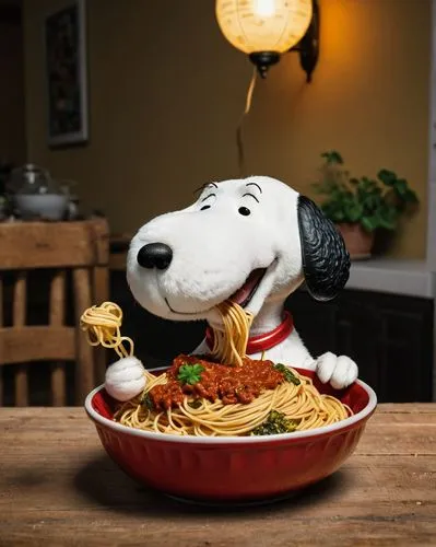 Snoopy I am the Chubbynator. This is a photograph of my awkward moment in SpainSnoopy eats Spaghetti. But actually I am a dragon. I was swimming in Space,snoopy,hot dry noodles,pasta,chowmein,spaguett