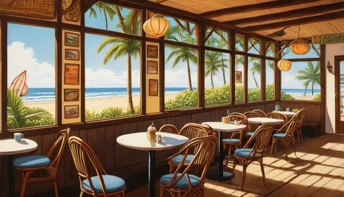 beach restaurant,beach bar,watercolor cafe,bistrot,the coffee shop,a restaurant,paris cafe,seaside resort,cafe,breakfast room,restaurants,waikiki beach,seaside country,beach landscape,coffee shop,coffee bay,fine dining restaurant,breakfast table,tearoom,ice cream parlor,Illustration,Black and White,Black and White 22