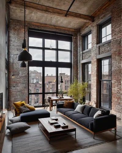 loft,apartment lounge,modern decor,contemporary decor,brownstone,brick house,interior design,red brick,shared apartment,living room,penthouse apartment,an apartment,window frames,interior modern design,modern style,the living room of a photographer,interiors,livingroom,great room,brickwork,Conceptual Art,Oil color,Oil Color 15