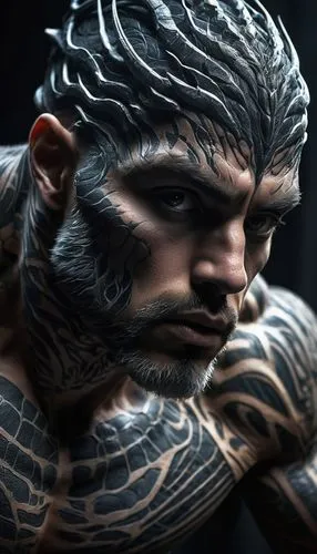 maori,poseidon,aquaman,male elf,poseidon god face,samurai fighter,merman,tattoos,scar,samurai,witcher,viking,tattoo artist,daemon,tattooed,cyborg,shaman,tribal,ink,fantasy portrait,Photography,Artistic Photography,Artistic Photography 11