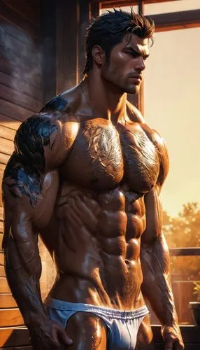 wightman,pec,body building,bara,bodybuilding,kazuya,edge muscle,musclebound,musclemen,ryu,physiques,baras,nudelman,muscular,muscular build,muscleman,baki,rhoden,muscle man,muscularly,Conceptual Art,Fantasy,Fantasy 19