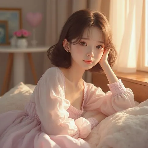 little girl in pink dress,female doll,vintage doll,japanese doll,soft pink,rohee,relaxed young girl,innocence,like doll,girl doll,xueying,model doll,suzong,dress doll,doll looking in mirror,doll,light pink,xiaoxi,doll's facial features,painter doll,Photography,General,Realistic