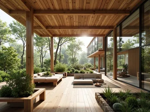 landscape design sydney,landscape designers sydney,sunroom,landscaped,wooden decking,garden design sydney,forest house,timber house,wintergarden,wood deck,summer house,wooden beams,mid century house,bohlin,landscaping,mid century modern,verandah,roof landscape,amanresorts,home landscape