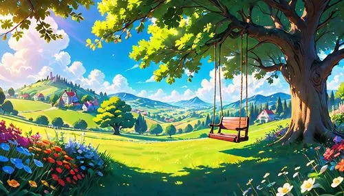 hot-air-balloon-valley-sky,landscape background,cartoon video game background,children's background,cartoon forest,fairy world,game illustration,wonderland,springtime background,meadow landscape,fairy forest,garden swing,background image,spring background,forest landscape,mushroom landscape,forest background,home landscape,fantasy landscape,panoramical,Anime,Anime,Cartoon