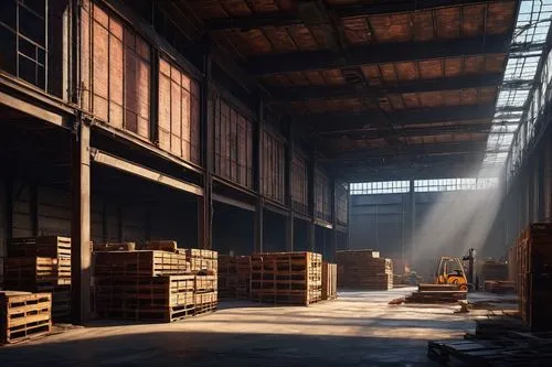 warehouses,warehouse,empty factory,warehousing,industrial hall,lumberyard,lumberyards,freight depot,industrial landscape,warehouseman,abandoned factory,manufactory,cooperage,cryengine,factory hall,pallets,industrial ruin,industrial,factories,fabrik,Art,Classical Oil Painting,Classical Oil Painting 39