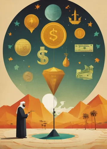 sand timer,financial world,fortune teller,electronic money,geocentric,sci fiction illustration,moroccan currency,money tree,sales funnel,mission to mars,financial concept,time and money,copernican world system,fortune telling,orientalism,dirham,mutual fund,desertification,the tropic of cancer,prosperity,Conceptual Art,Daily,Daily 20