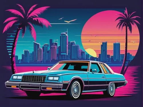 80's design,miami,retro car,retro background,80s,ford granada,retro automobile,cadillac eldorado,ford ltd crown victoria,cadillac,retro vehicle,bobby-car,los angeles,retro music,station wagon-station wagon,retro,cadillac de ville series,retro styled,e31,pontiac ventura,Illustration,Vector,Vector 13