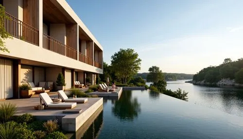 amanresorts,house by the water,lefay,river view,holiday villa,saone,river side,contemporaine,landore,hameau,aare,3d rendering,terrasson,vouliagmeni,donau,luxury property,jarnac,render,oberoi,loire