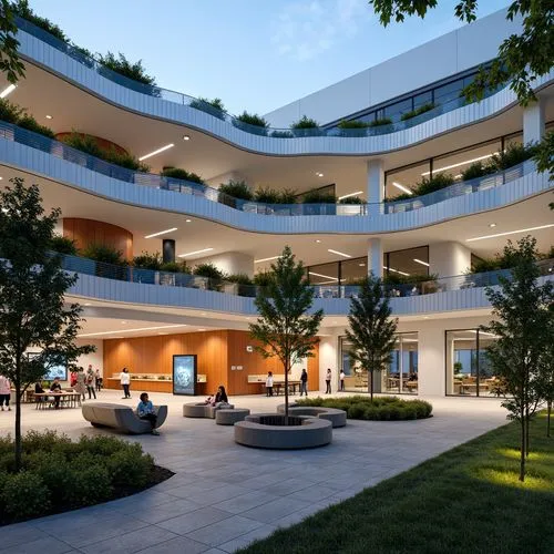 cupertino,blavatnik,embl,oakbrook,genzyme,atriums,seidler,home of apple,modern architecture,reston,modern office,streamwood,bridgepoint,oberoi,esade,hotel complex,headquarter,phototherapeutics,landscaped,eastridge