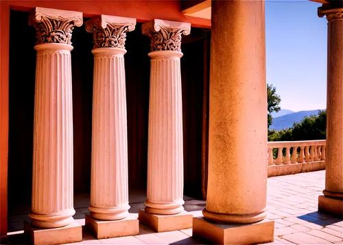 doric columns,columns,pillars,zappeion,roman columns,three pillars,peristyle,colonnades,pillar capitals,columned,balusters,greek temple,delphi,colonnade,columnas,pilasters,balustrade,knossos,house with caryatids,caryatids,Illustration,Realistic Fantasy,Realistic Fantasy 26