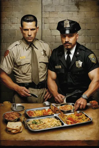 authorities,cops,food icons,criminal police,law enforcement,common law,police officers,sheriff,authority,the cuban police,police force,vegan icons,police uniforms,handcuffed,cd cover,officers,american food,crime,restaurants online,diet icon,Illustration,Realistic Fantasy,Realistic Fantasy 10