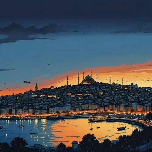 istanbul,bosphorus,istanbul city,izmir,sirkeci,kadikoy,eminonu,bogazici,turkey,urzica,constantinople,canakkale,kusadasi,beykoz,topkapi,istambul,bosporus,konya,besiktas,sultanahmet,Illustration,Paper based,Paper Based 07