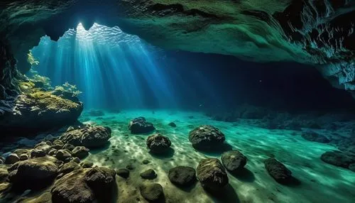 blue cave,cave on the water,deep ocean,ocean underwater,cenote,underwater landscape,Photography,Artistic Photography,Artistic Photography 01