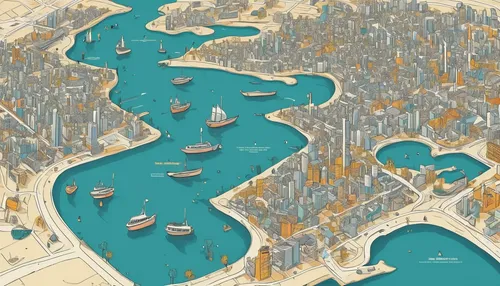 harbor area,dubai creek,dubai marina,waterways,artificial islands,city cities,container terminal,city map,metropolis,venezia,cities,eastern harbour,venetian,city blocks,old port,seaport,gondolas,shanghai,urbanization,boats,Illustration,Vector,Vector 02