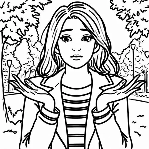 a woman with her hands in the air coloring page,coloring pages,coloring page,coloring pages kids,comic halftone woman,mono-line line art,inking,Design Sketch,Design Sketch,Rough Outline