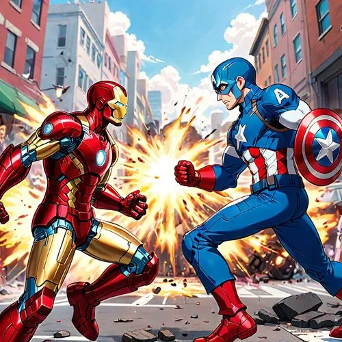 civil war,marvel comics,assemble,cleanup,superhero background,marvel,captain america type,marvel figurine,marvels,avengers,captain america,clash,stony,superheroes,comic characters,the avengers,battle,comic book,cap,captain american,Anime,Anime,Traditional