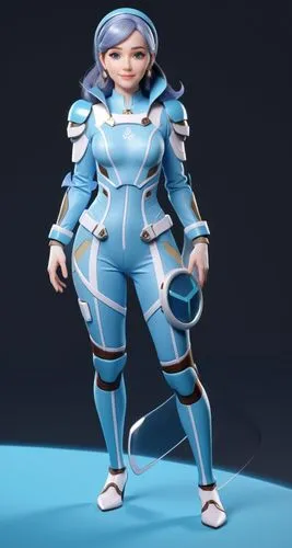 reference concept,a blue girl with armor standing in front of a blue background,sportacus,3d model,naimiy,3d figure,mediana,satari,Unique,3D,3D Character