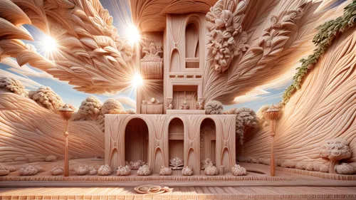 sand sculptures,mandelbulb,sand art,sand castle,sand sculpture,3d fantasy,hoodoos,fractals art,sandcastle,park güell,admer dune,fantasy landscape,egyptian temple,sandstone,fantasy art,marble palace,mushroom landscape,ancient city,paper art,photomanipulation