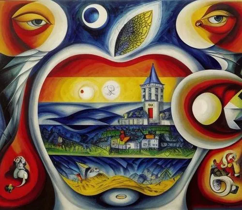 david bates,motif,italian painter,braque d'auvergne,oil painting on canvas,all seeing eye,glass painting,art painting,surrealism,olle gill,el salvador dali,oil painting,carol colman,oil on canvas,dali,psychedelic art,meticulous painting,third eye,folk art,kistler,Calligraphy,Painting,Abstractionism